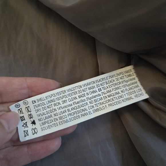 Shacket wool plaid flannel neutral oversized warm jacket sz S - Picture 5 of 7